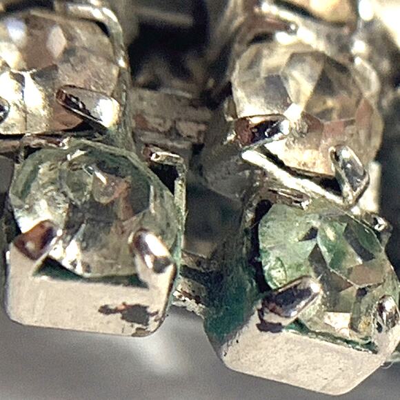 VTG 1950s Mid Century Rhinestone Clip On Earrings Articulated Dangle Cocktail - Picture 10 of 12